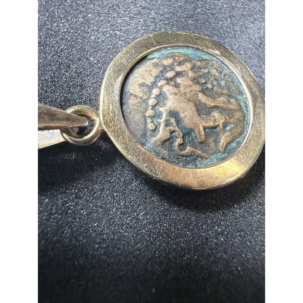 Ancient Widows Mite Coin 14K Gold Mount Pendant 